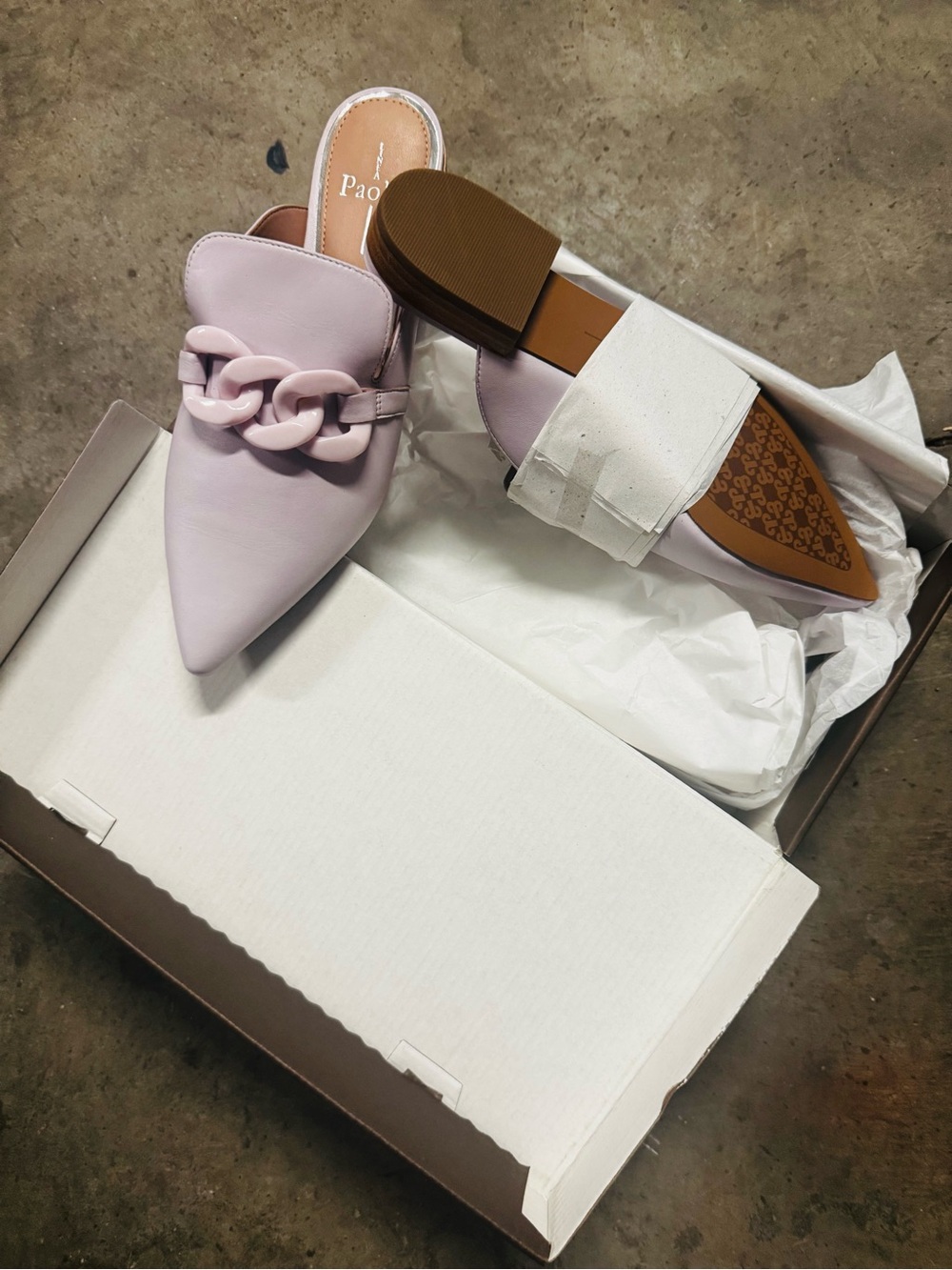 Paolo Lavender Adora Pointed Toe Mule